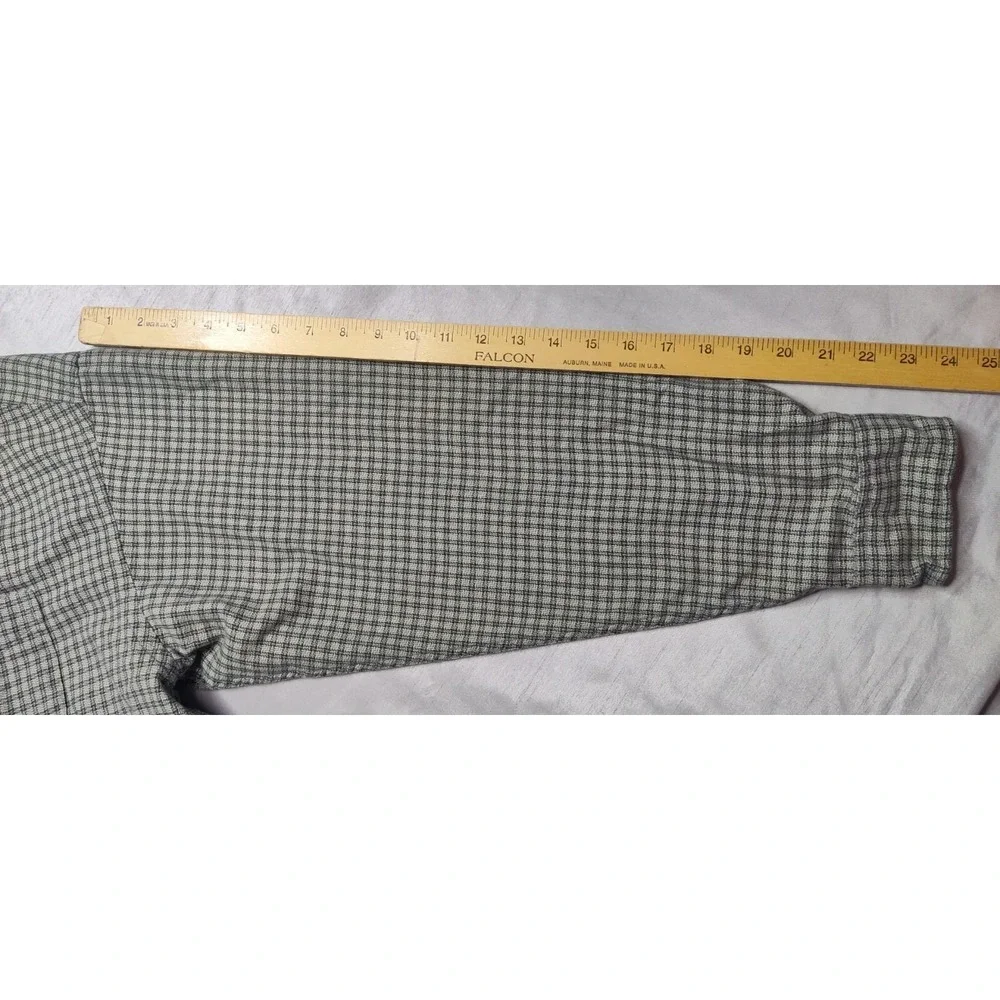 BANANA REPUBLIC Men Large‎ Green Check Medium-Weight Cotton Button Shirt